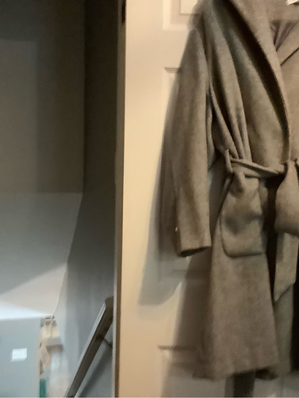 Penningtons Gray Hooded Wrap Trench Coat with Belt, NWT - Picture 2 of 12